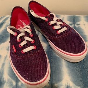 Pink and blue iridescent vans